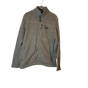 The North Face Mens Heather Gray Fleece Full Zip Size Size Medium